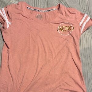 Aeropostale Pink T-Shirt with Gold Logo
